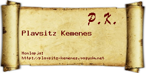 Plavsitz Kemenes névjegykártya